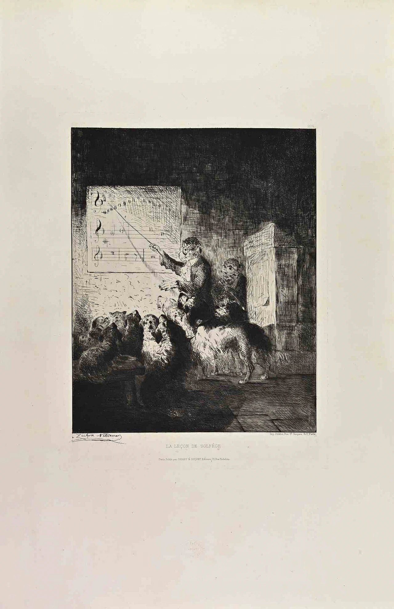 Zacharie Noterman, La Lecon de Solfege, Acquaforte '800 1