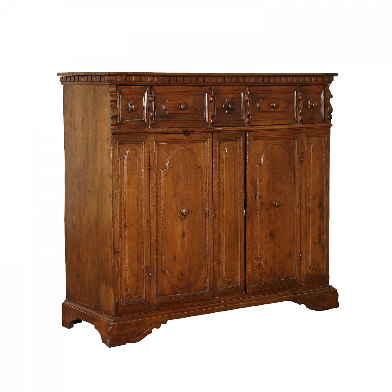 Baroque sideboard in walnut and various woods, 17th century 1