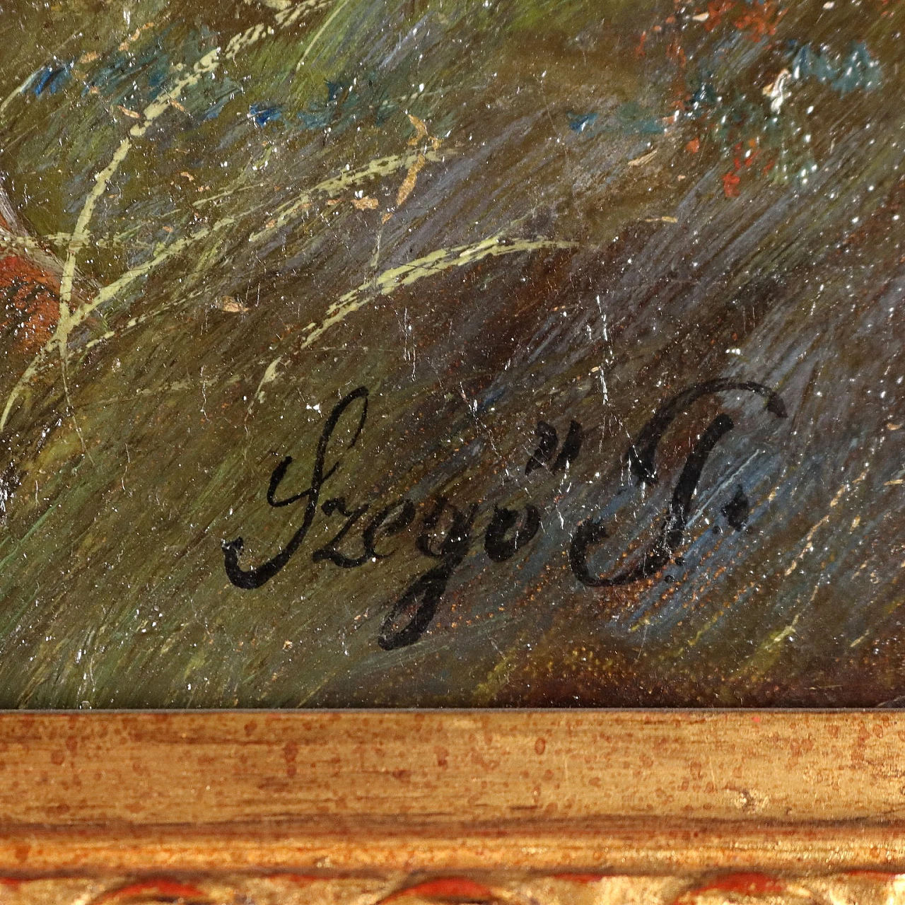 G. Szego, innamorati gitani, coppia di dipinti a olio su tela 7