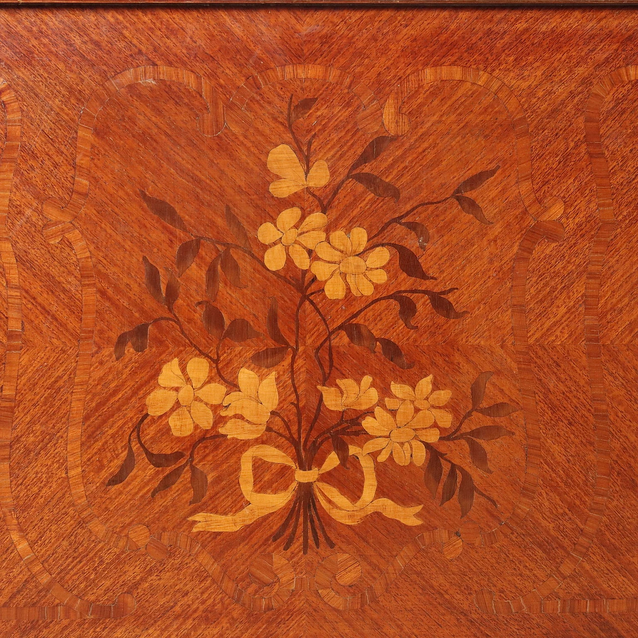 Pair of mahogany bed frames with bronze and brass details 7