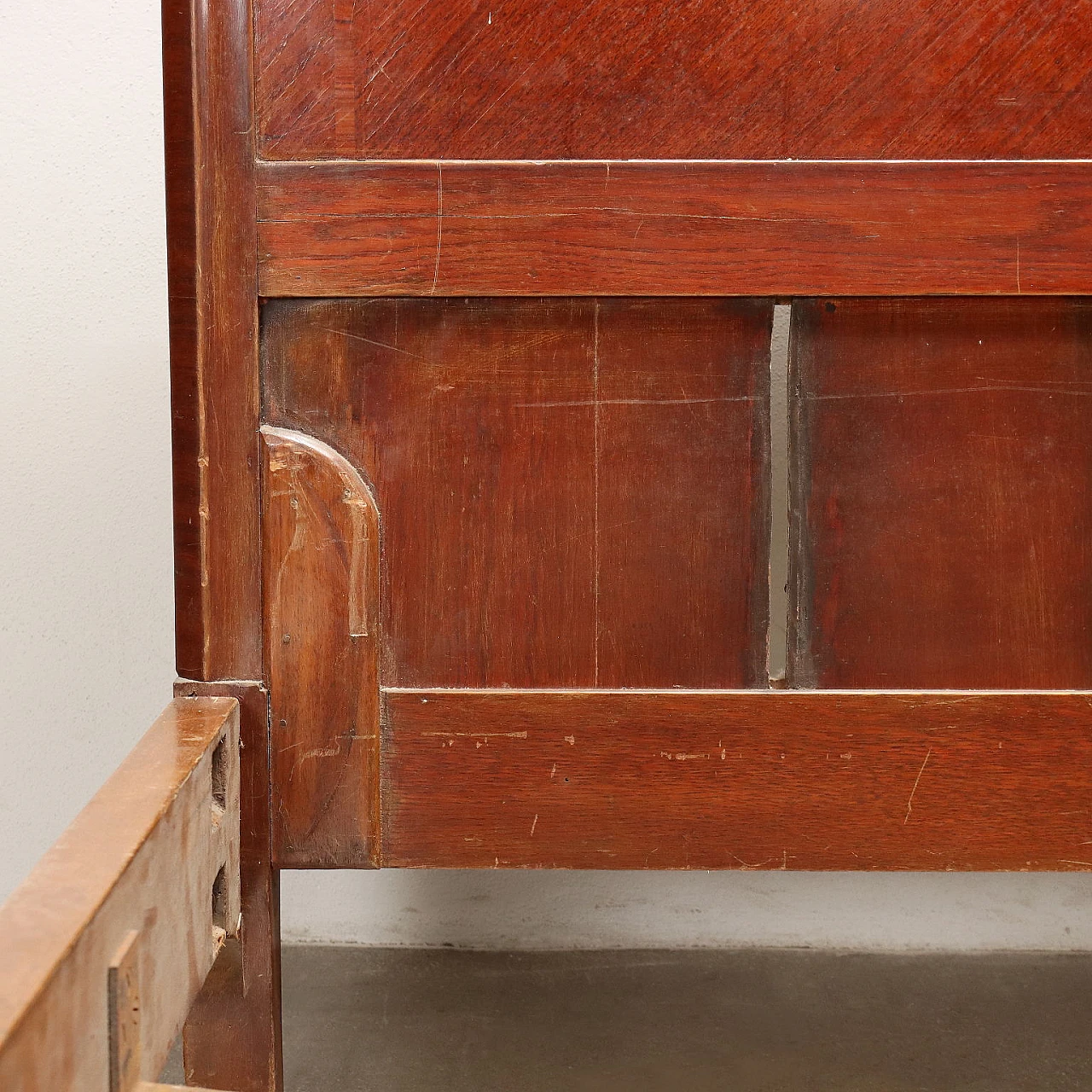 Pair of mahogany bed frames with bronze and brass details 10