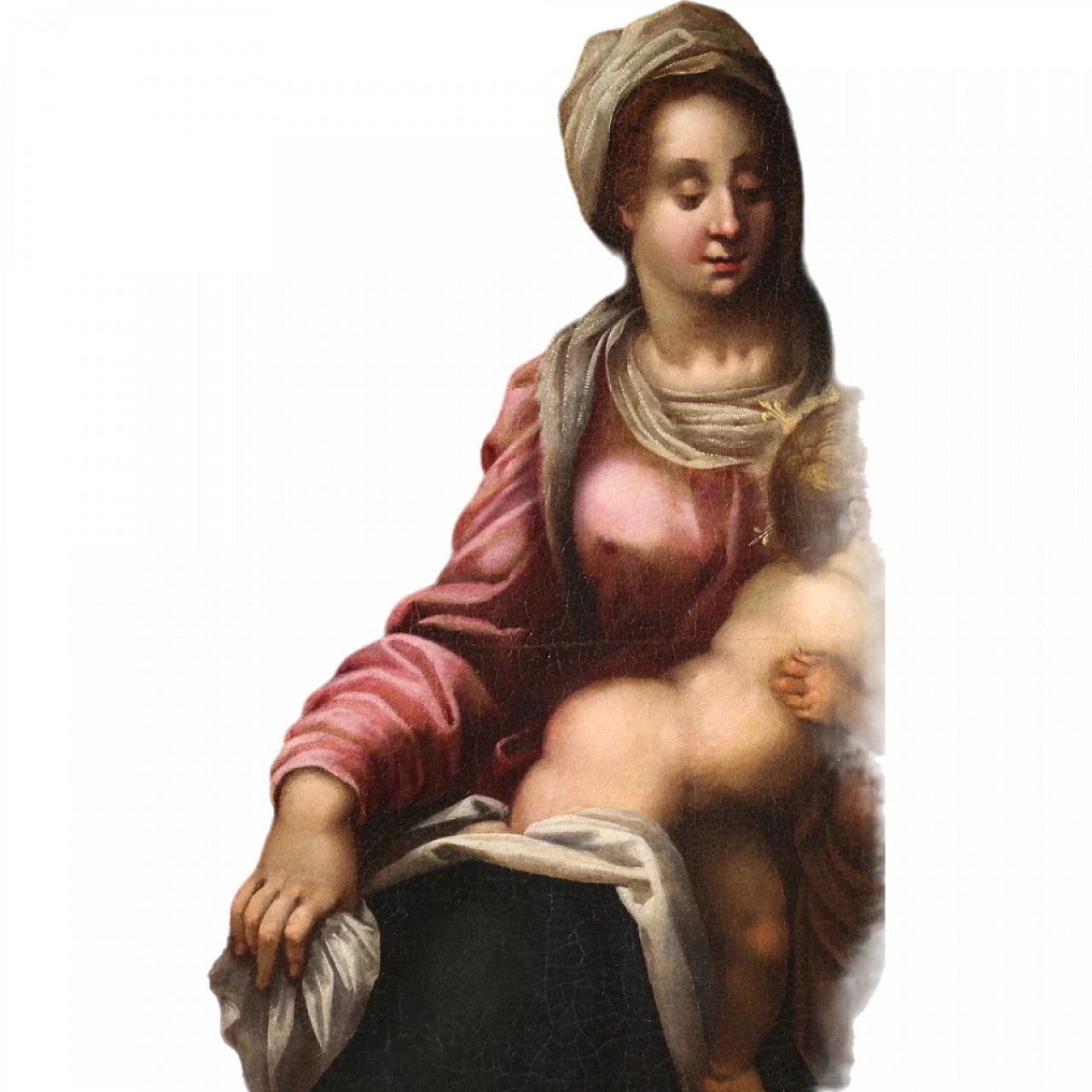 Tuscan school, Holy Family, Mannerist painting,  16th century 16