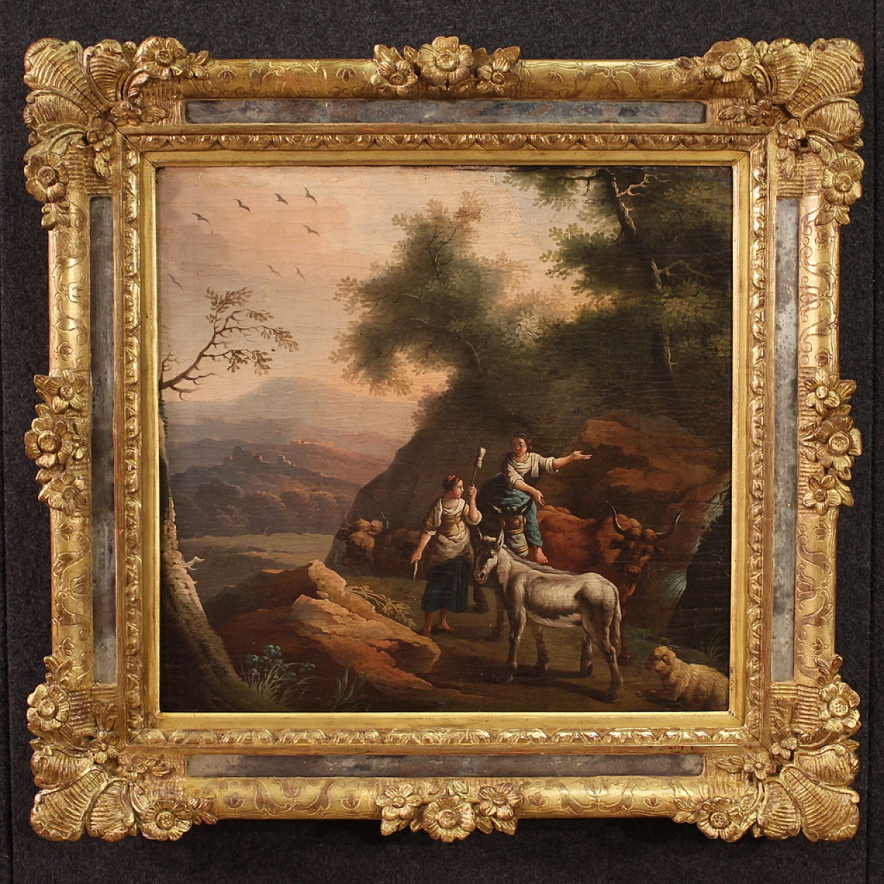 Bucolic landscape painting, 18th century 1
