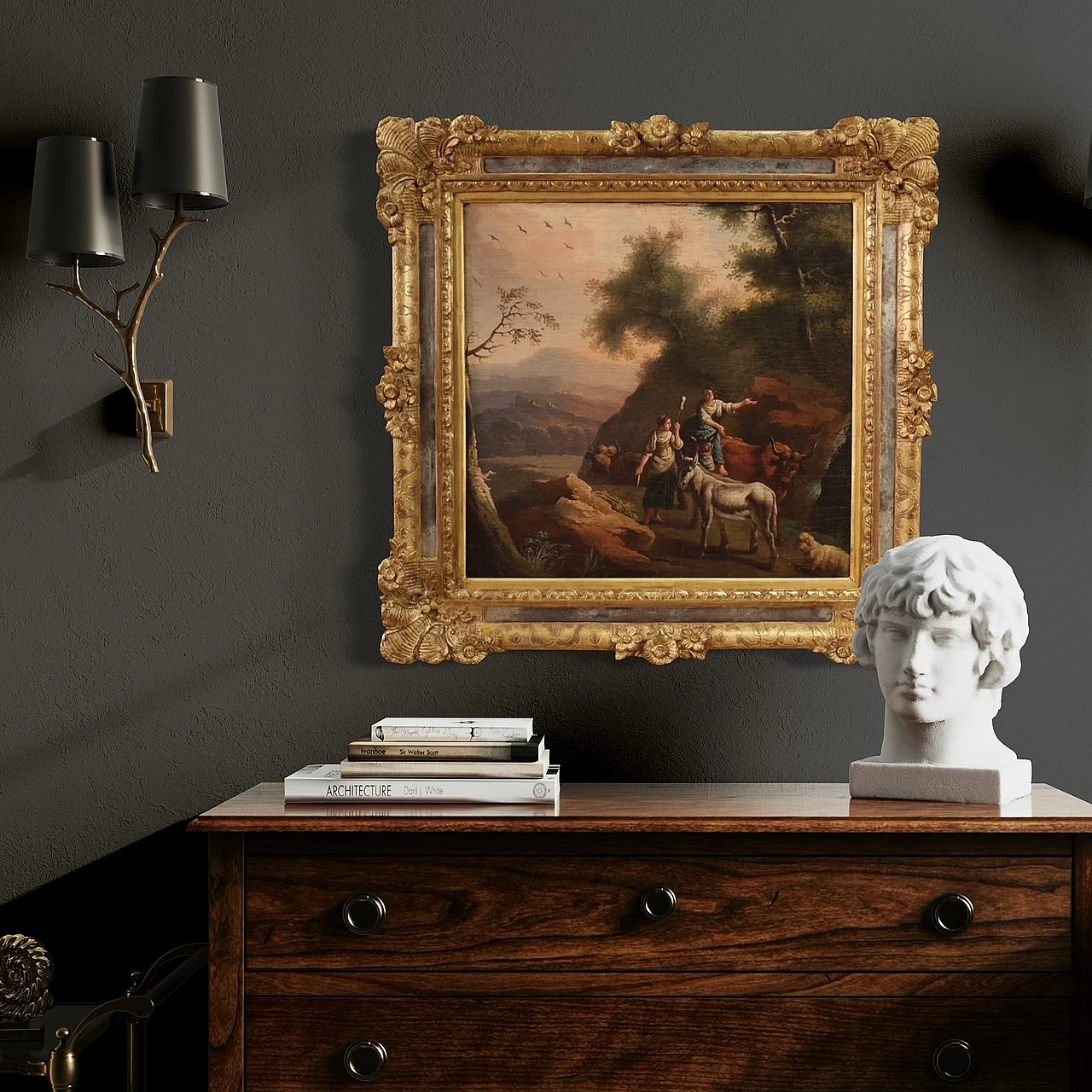 Bucolic landscape painting, 18th century 8