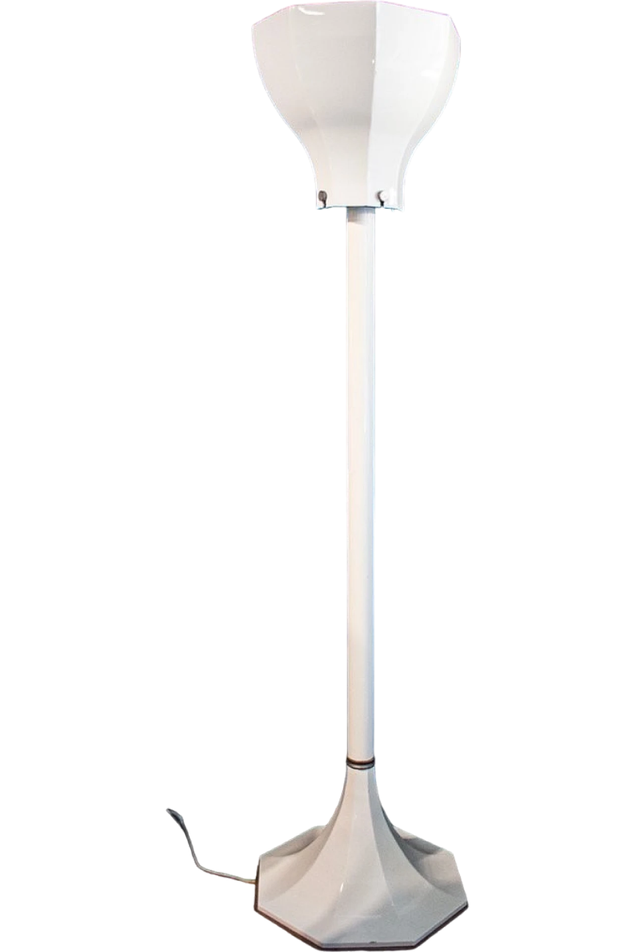 Enamelled metal floor Lamp by Pouenat, 1970s 8