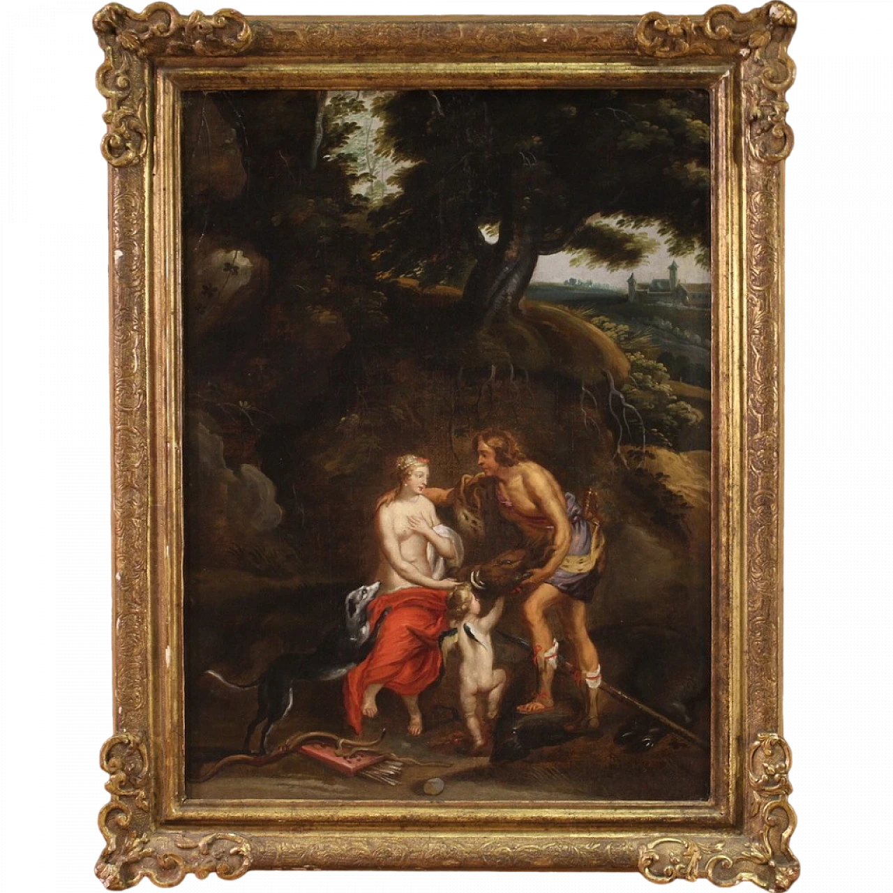 Painting Meleager offers the head of the girdle, 17th century 16