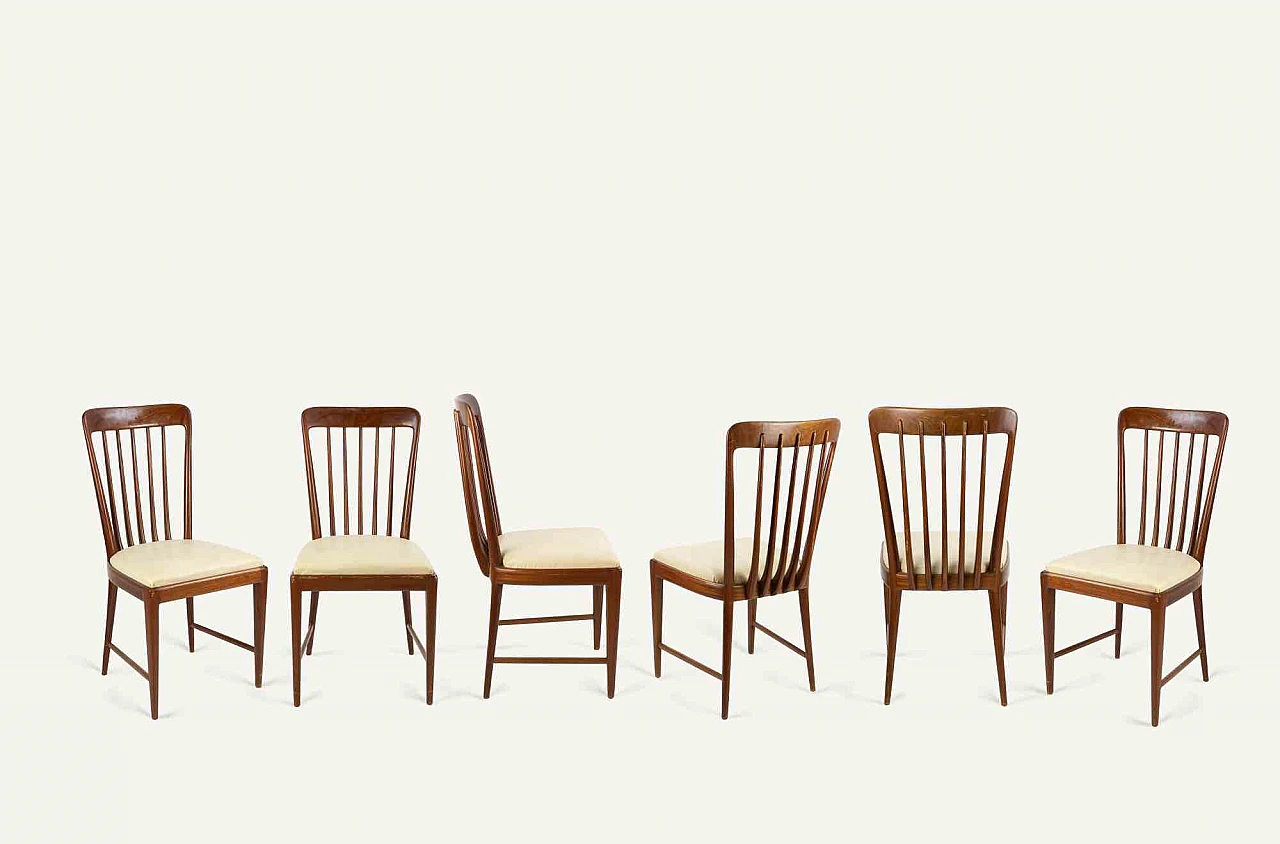 Sconosciuto, Set di 6 Sedie Vintage Produzione Italiana, anni '50 1940-1959 1