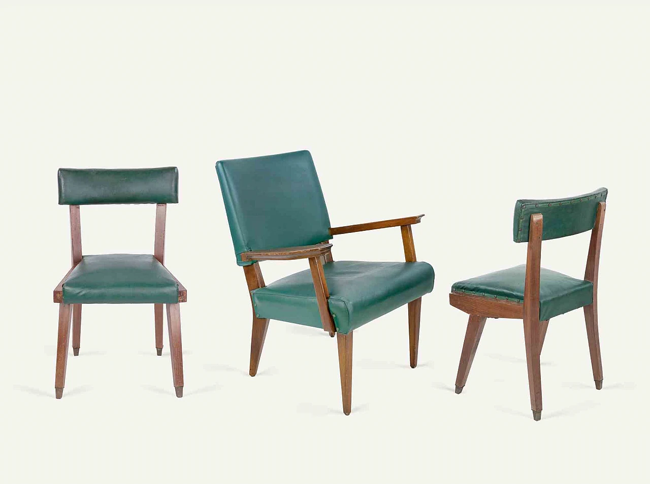 Unknown, Set of 2 Chairs and 1 Armchair 1950s 1940s-1950s 1