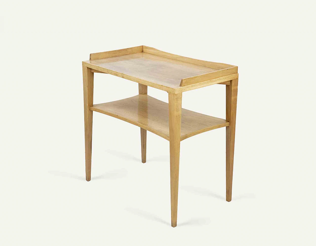 Wood side table with two shelves, 1940s-1950s 1