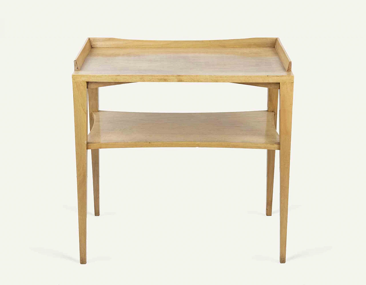 Wood side table with two shelves, 1940s-1950s 2