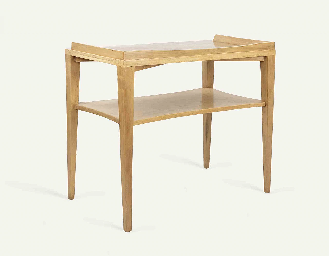 Wood side table with two shelves, 1940s-1950s 4