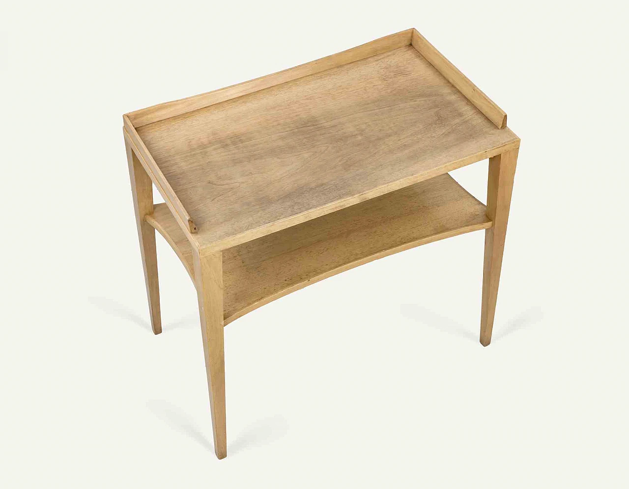 Wood side table with two shelves, 1940s-1950s 5