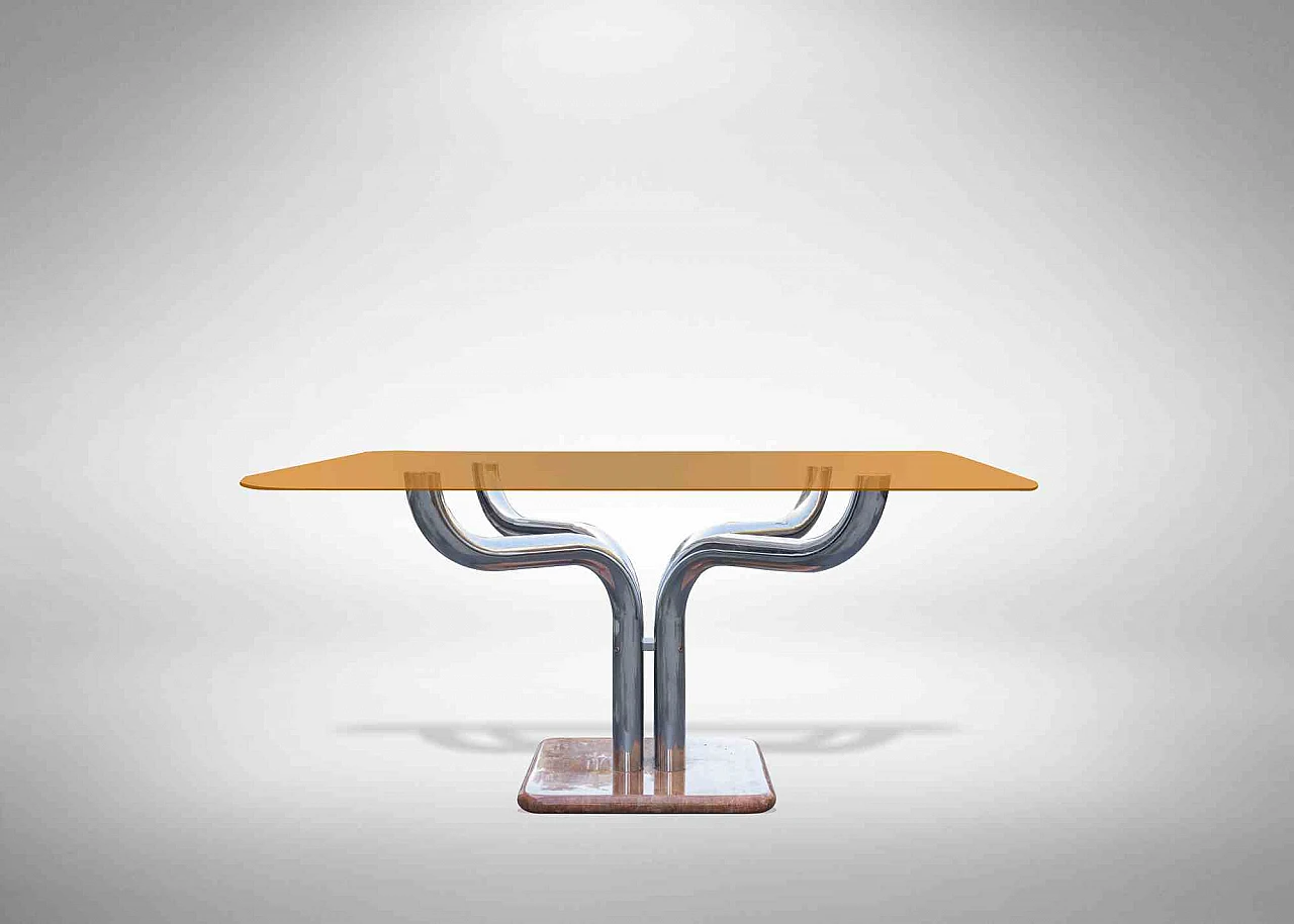 Guido Faleschini, Vintage Chromed Table by Guido Faleschin 1960s-1970s 1