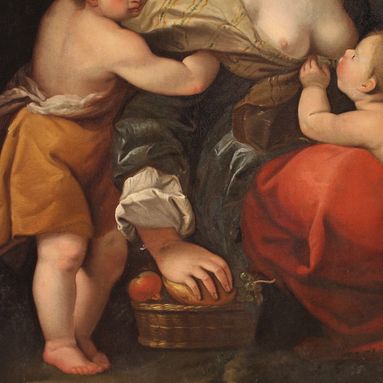 Italian painting, allegory of charity,  17th century 5