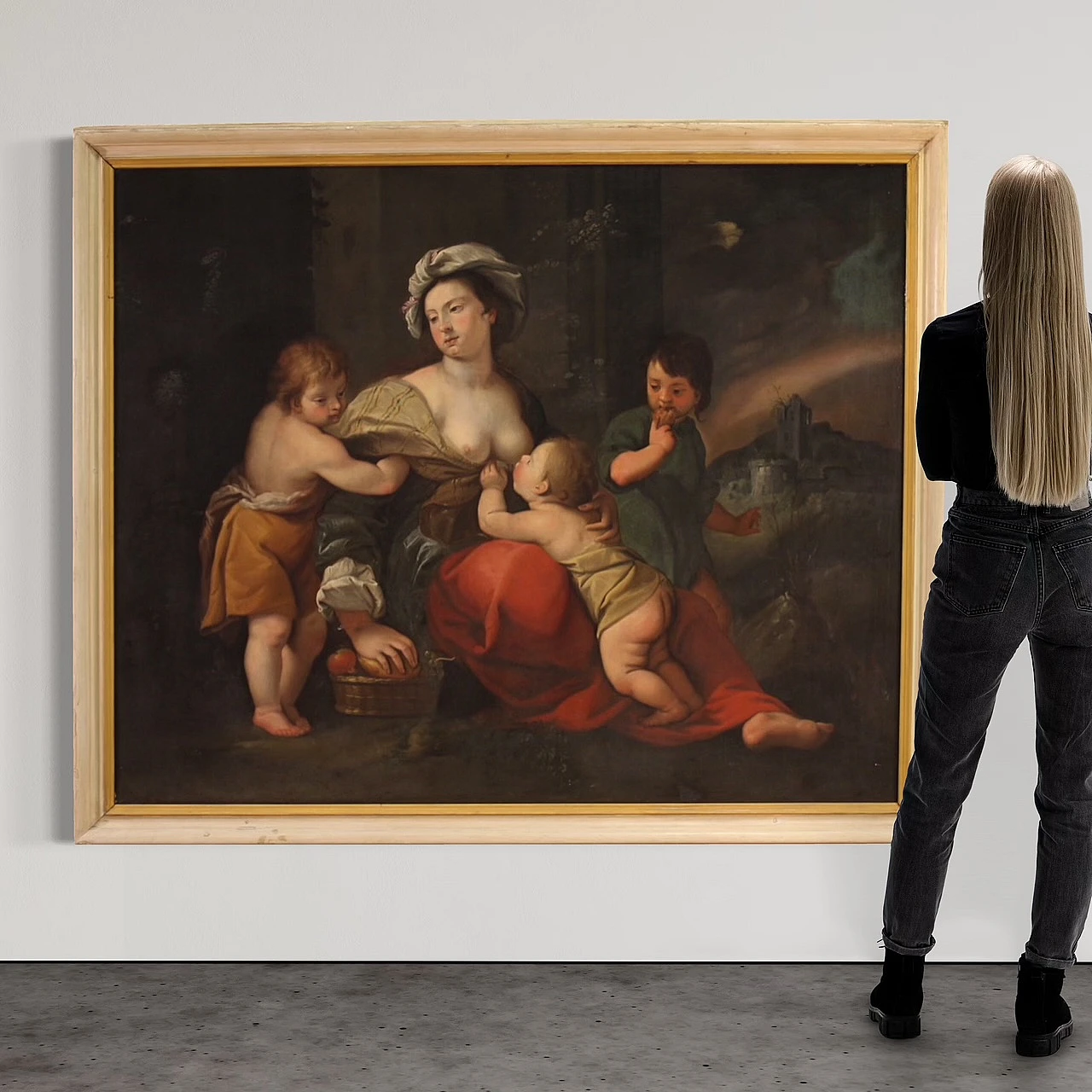 Italian painting, allegory of charity,  17th century 11