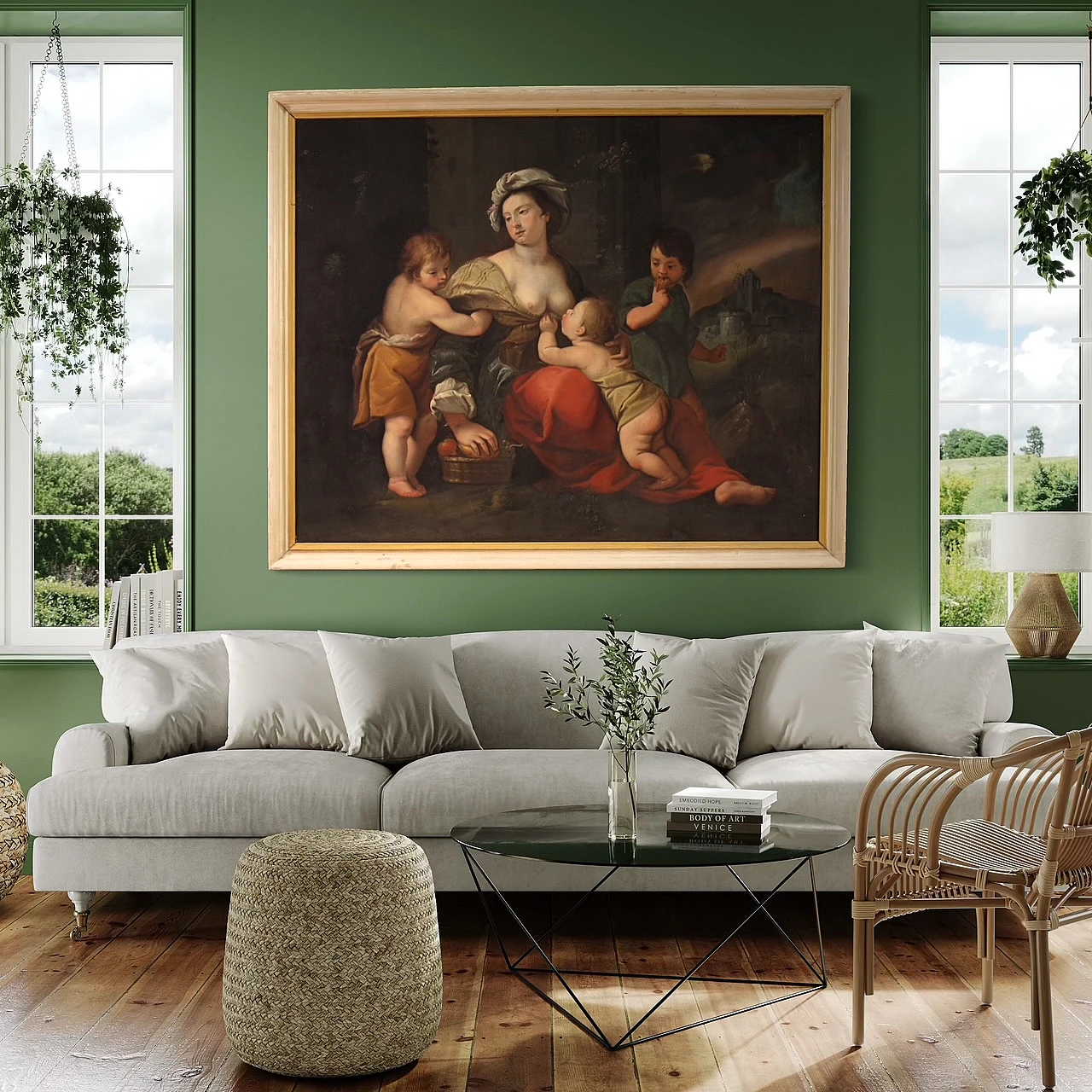 Italian painting, allegory of charity,  17th century 14