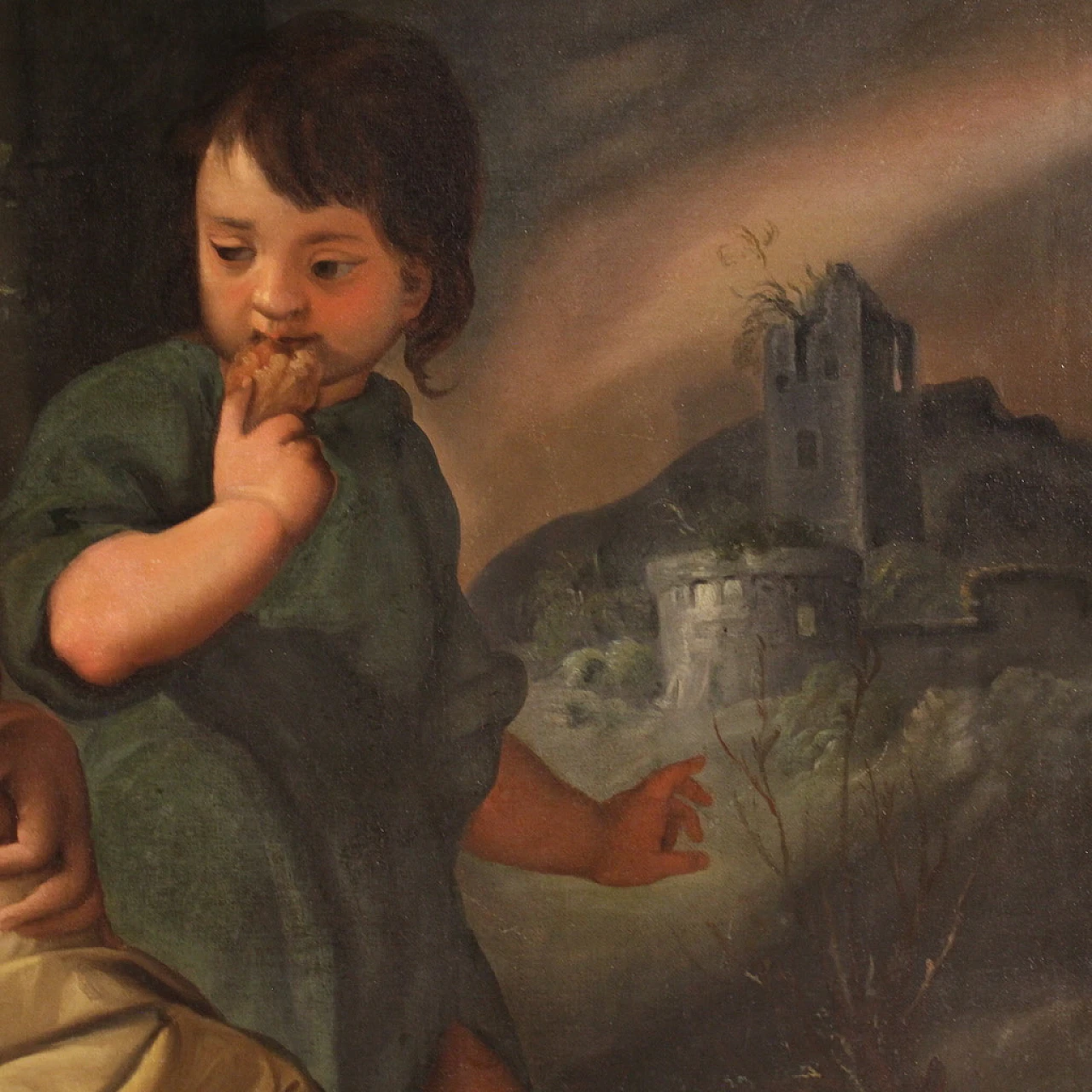 Italian painting, allegory of charity,  17th century 15