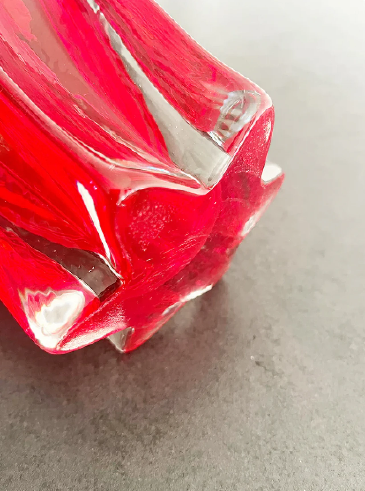 Red Murano glass basket, 1960s 2