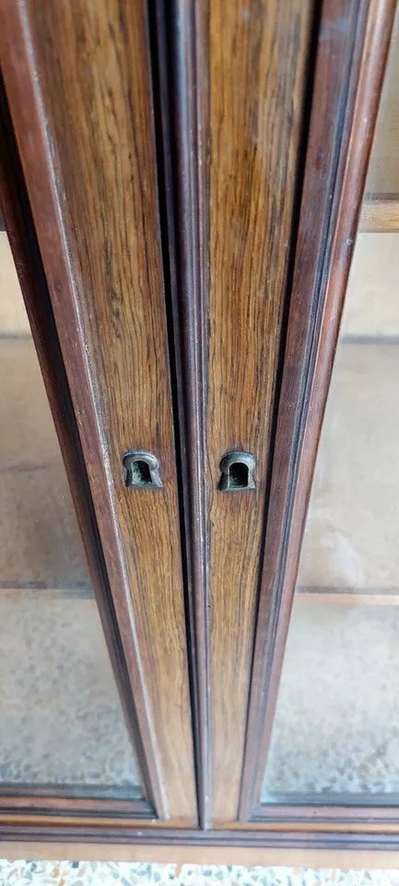 Bookcase or display case in wood and Carrara marble, 19th century 6