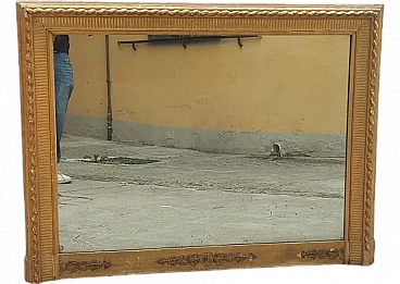 Original gilded wooden Charles X mirror in pure gold, 19th century