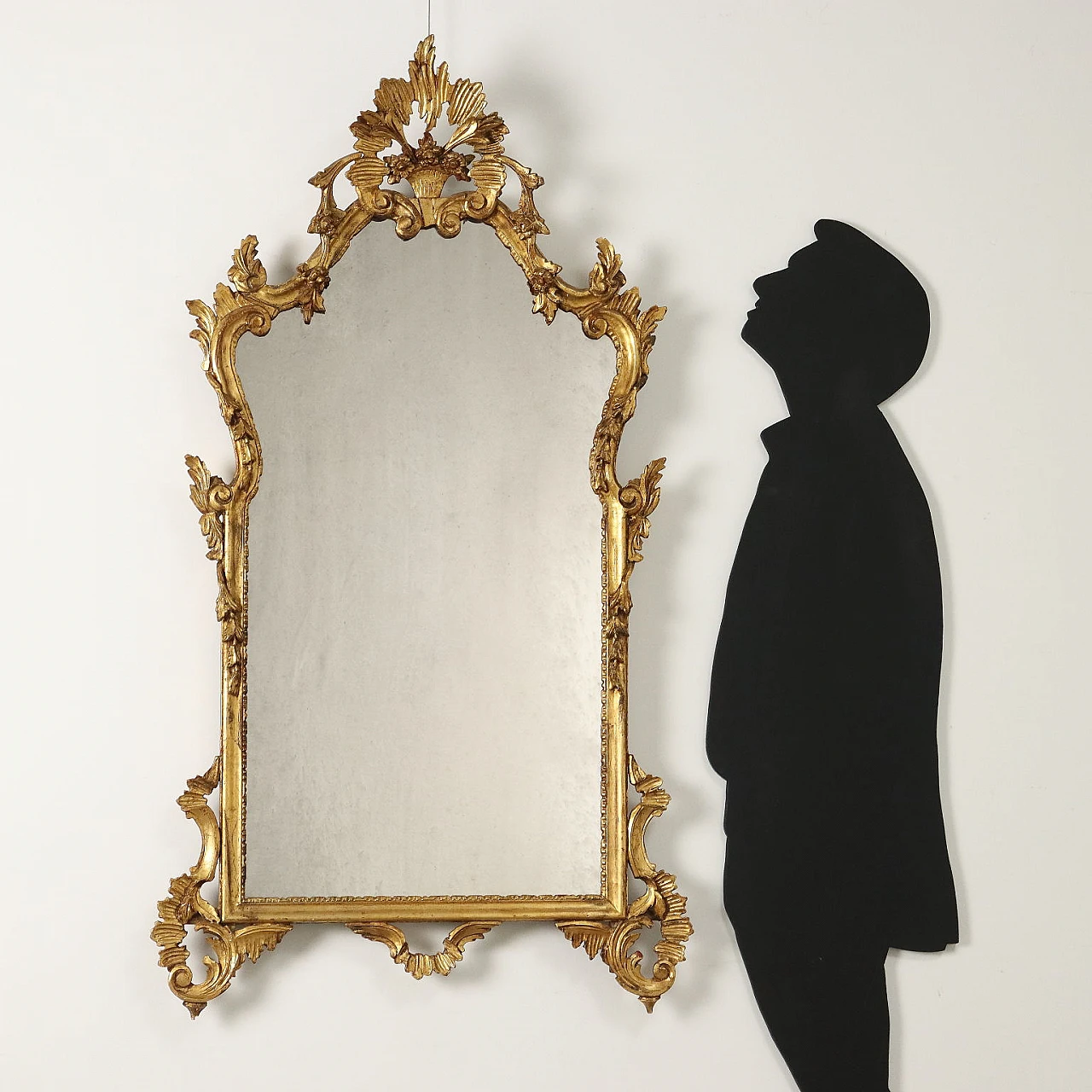 Carved and gilded wooden mirror, early 20th century 2