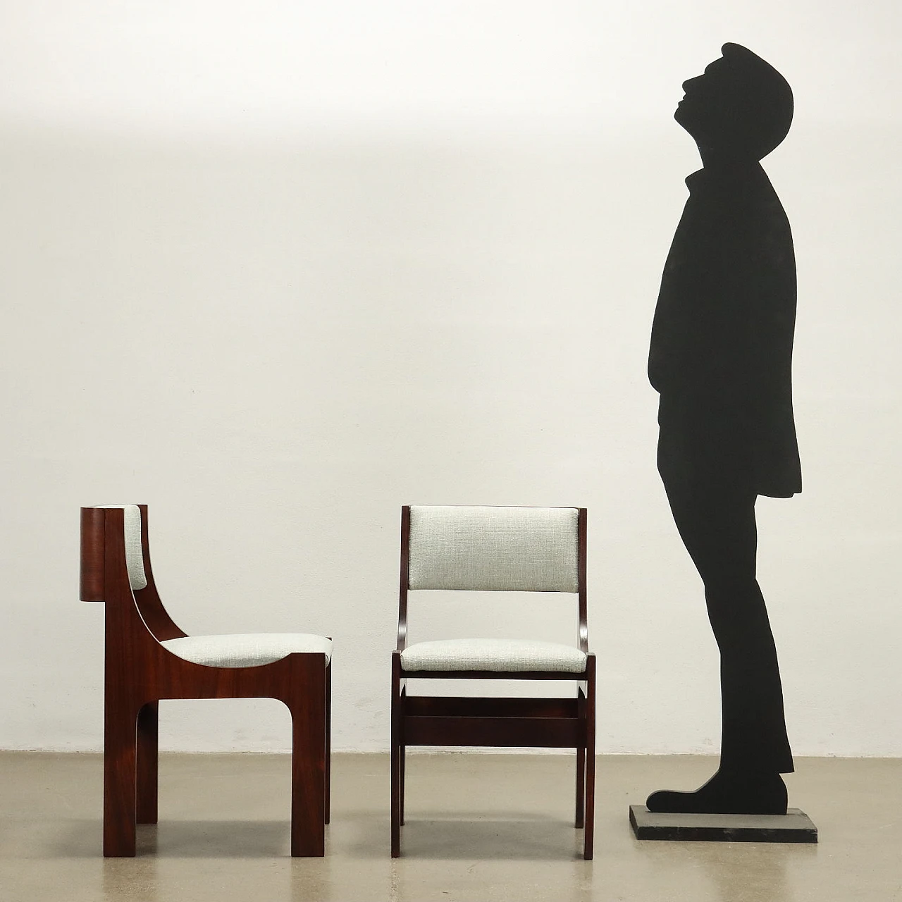 6 Chairs veneered in exotic wood, 1960s 2
