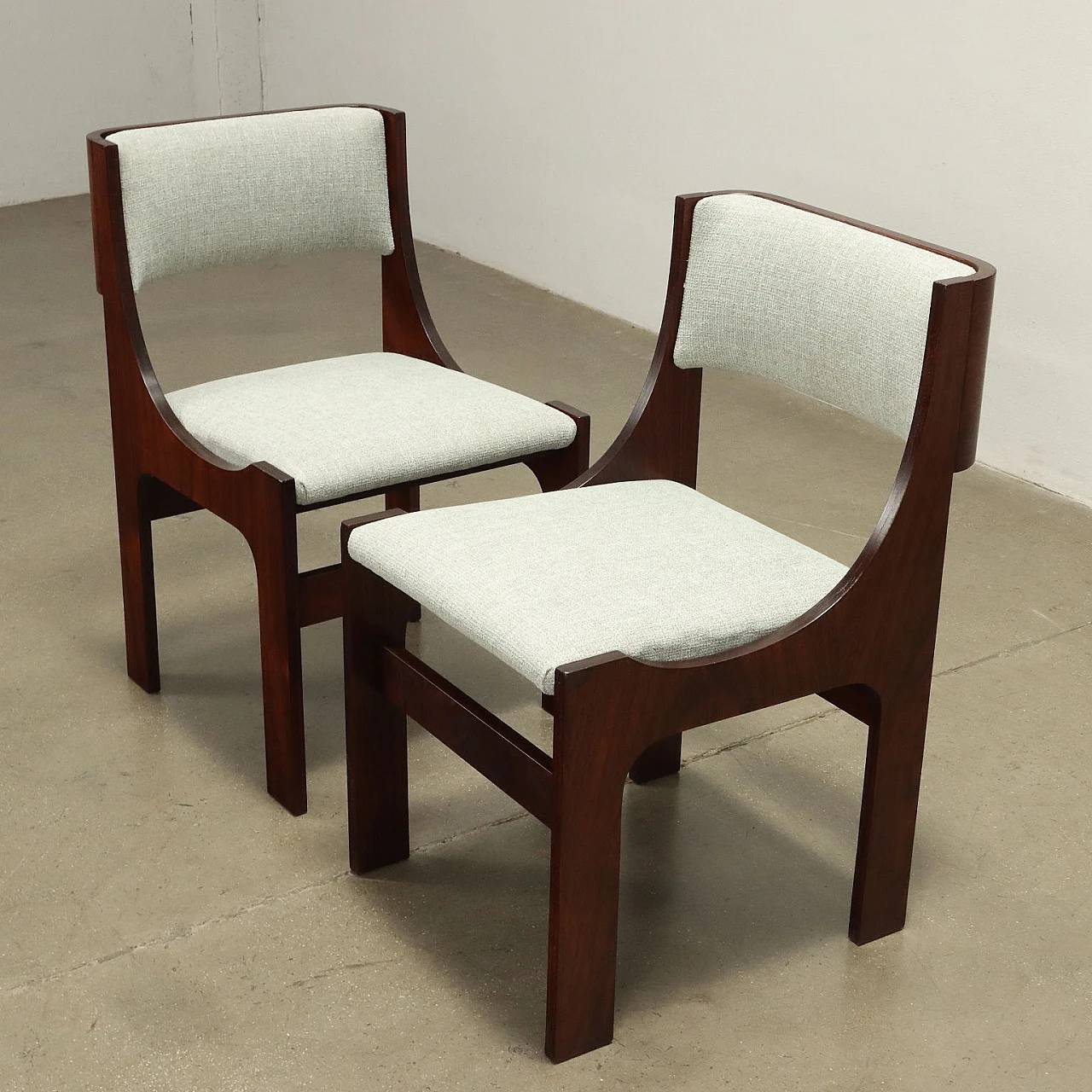 6 Chairs veneered in exotic wood, 1960s 3