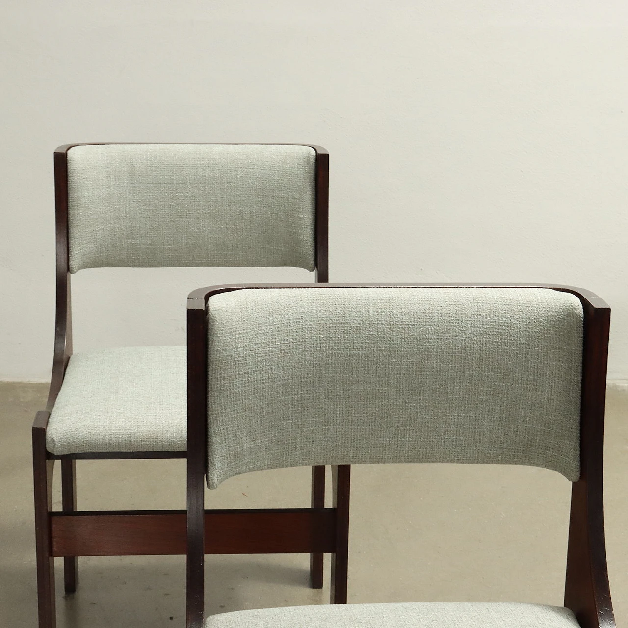 6 Chairs veneered in exotic wood, 1960s 5