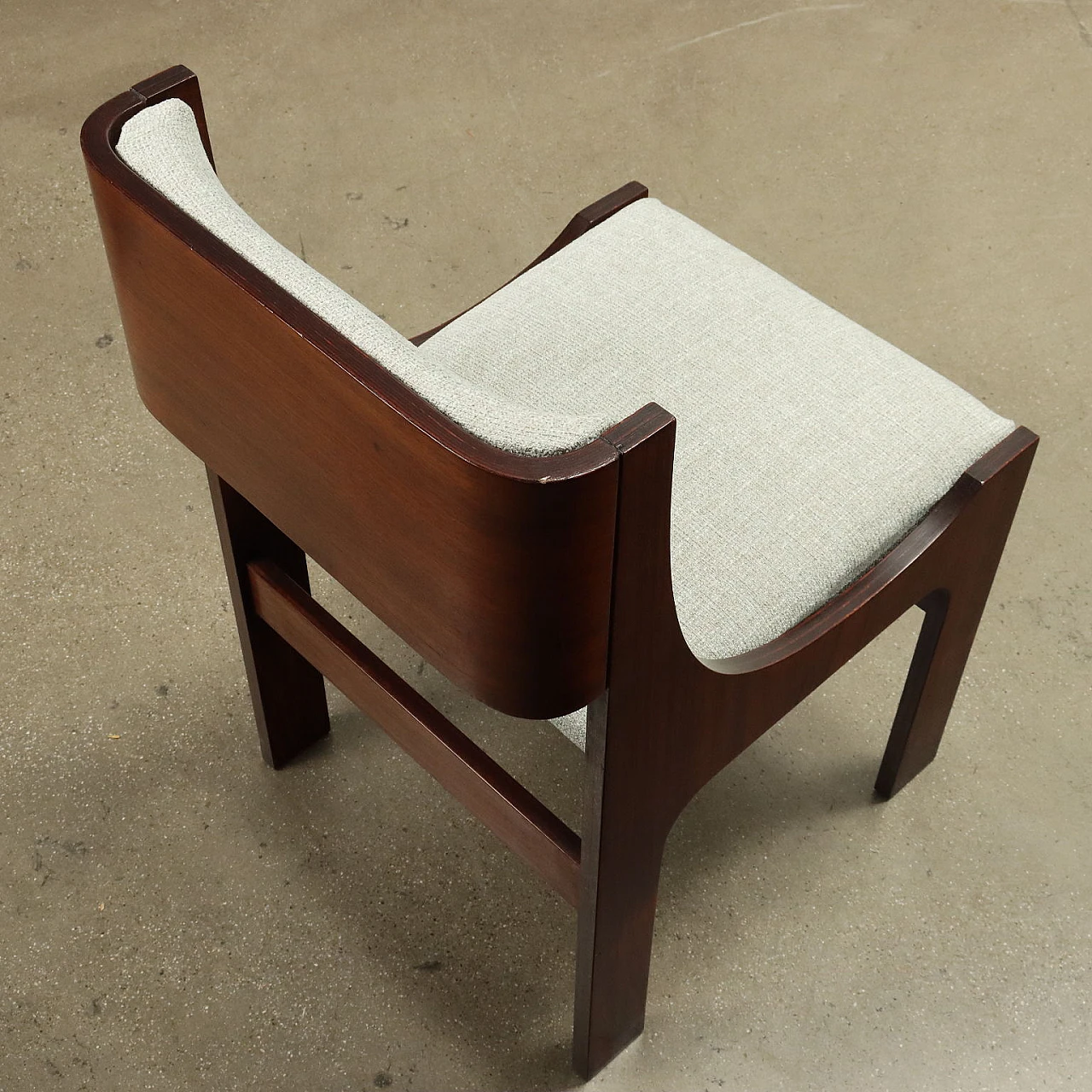 6 Chairs veneered in exotic wood, 1960s 7