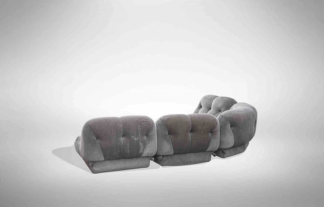 Divano Nuvolone angolare di Rino Maturi, in tessuto rigato, 1960-1979 3