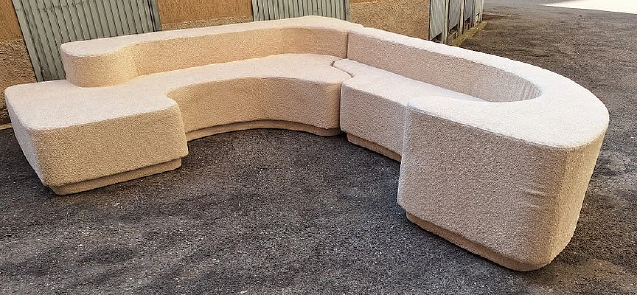 Lara sofa in white boucle by Roberto Pamio for Stilwood, 1970s 5