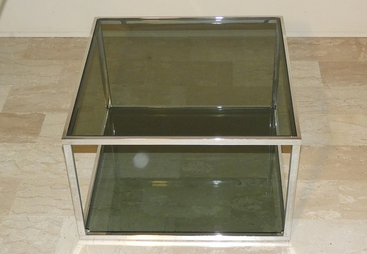 Coffee Tables in Chromed Steel and Glass, Italy, 1970s, Set of 2 4
