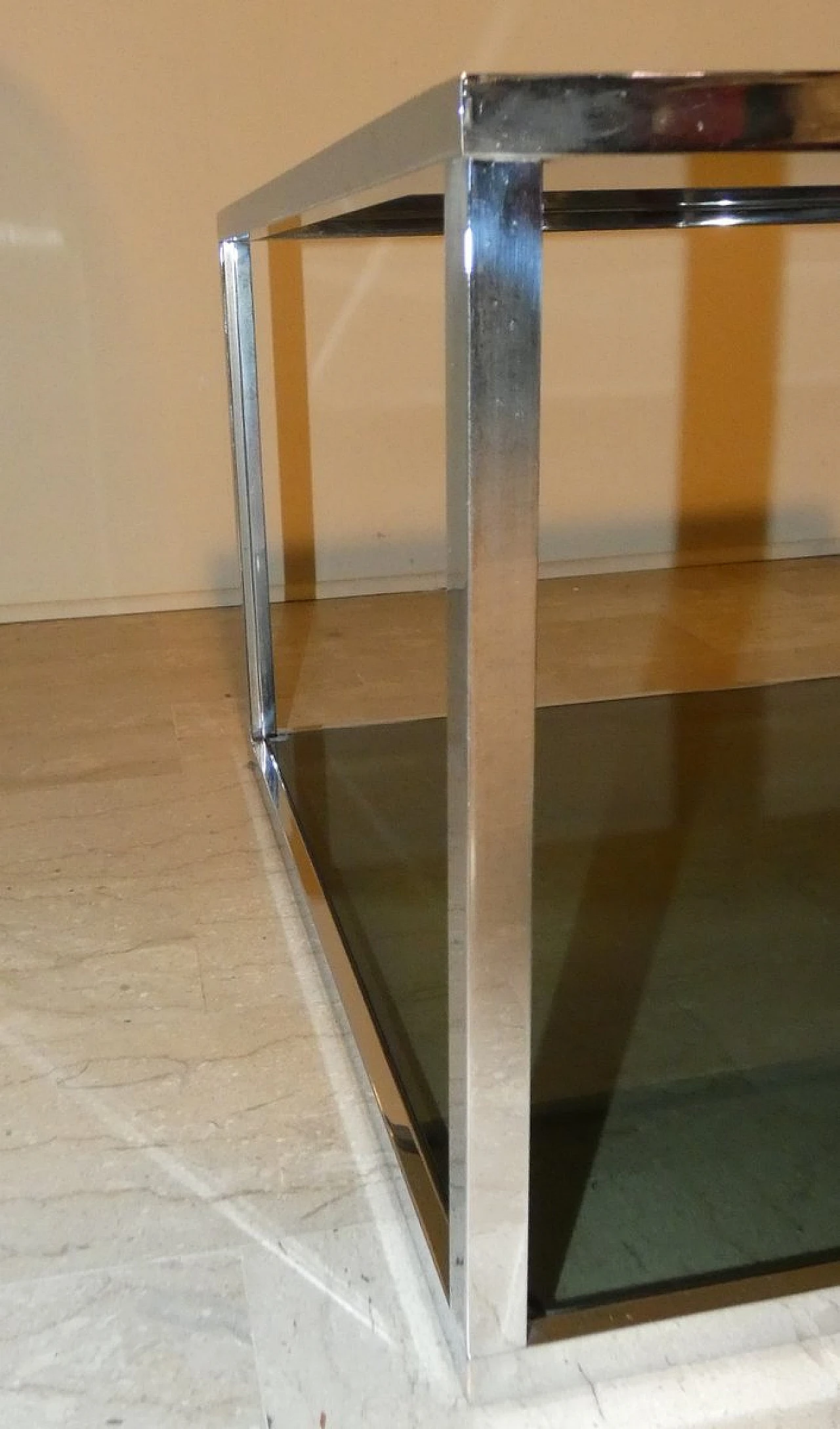 Coffee Tables in Chromed Steel and Glass, Italy, 1970s, Set of 2 7