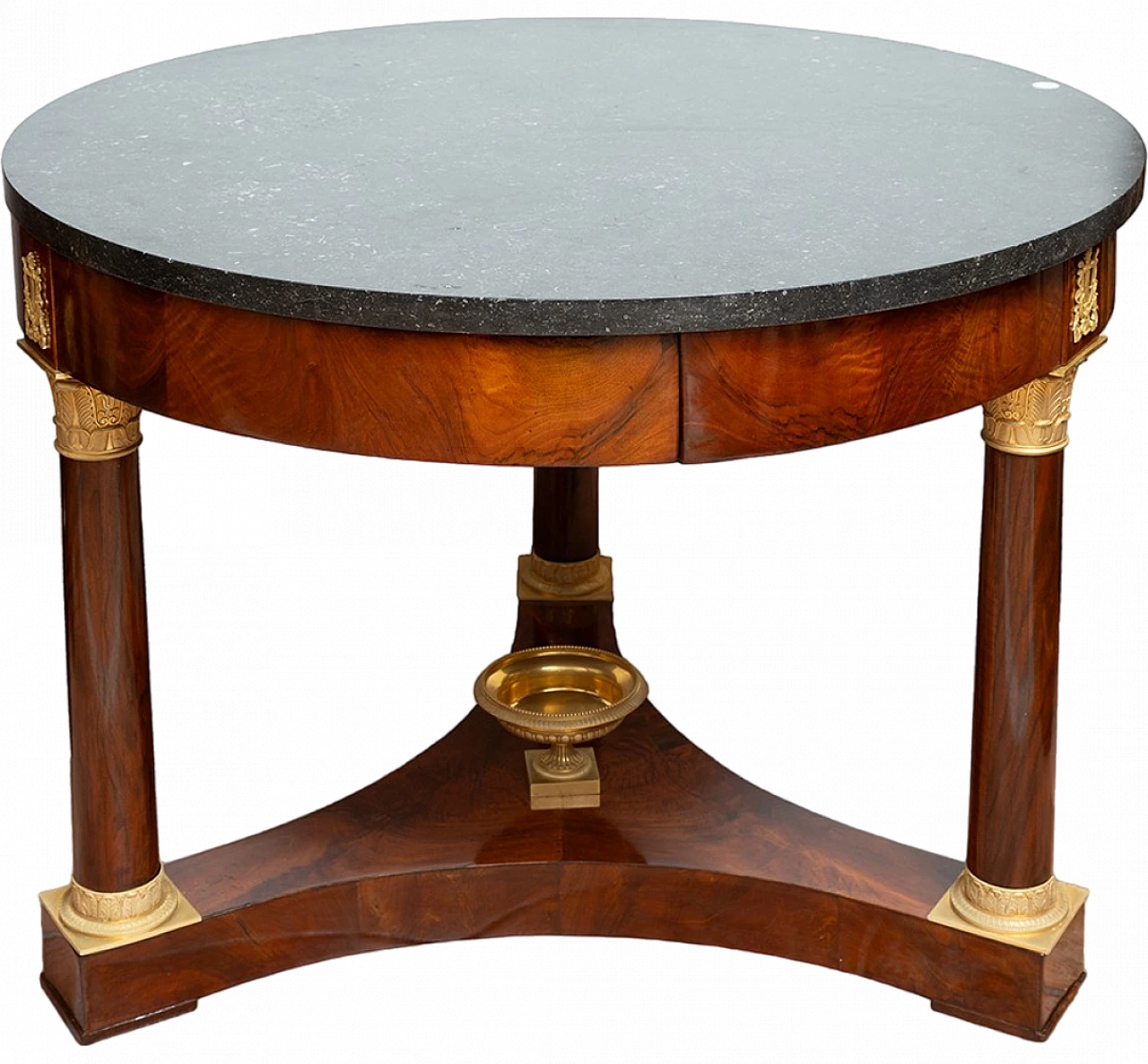 Empire coffee table in mahogany with black marble top, 19th century 7