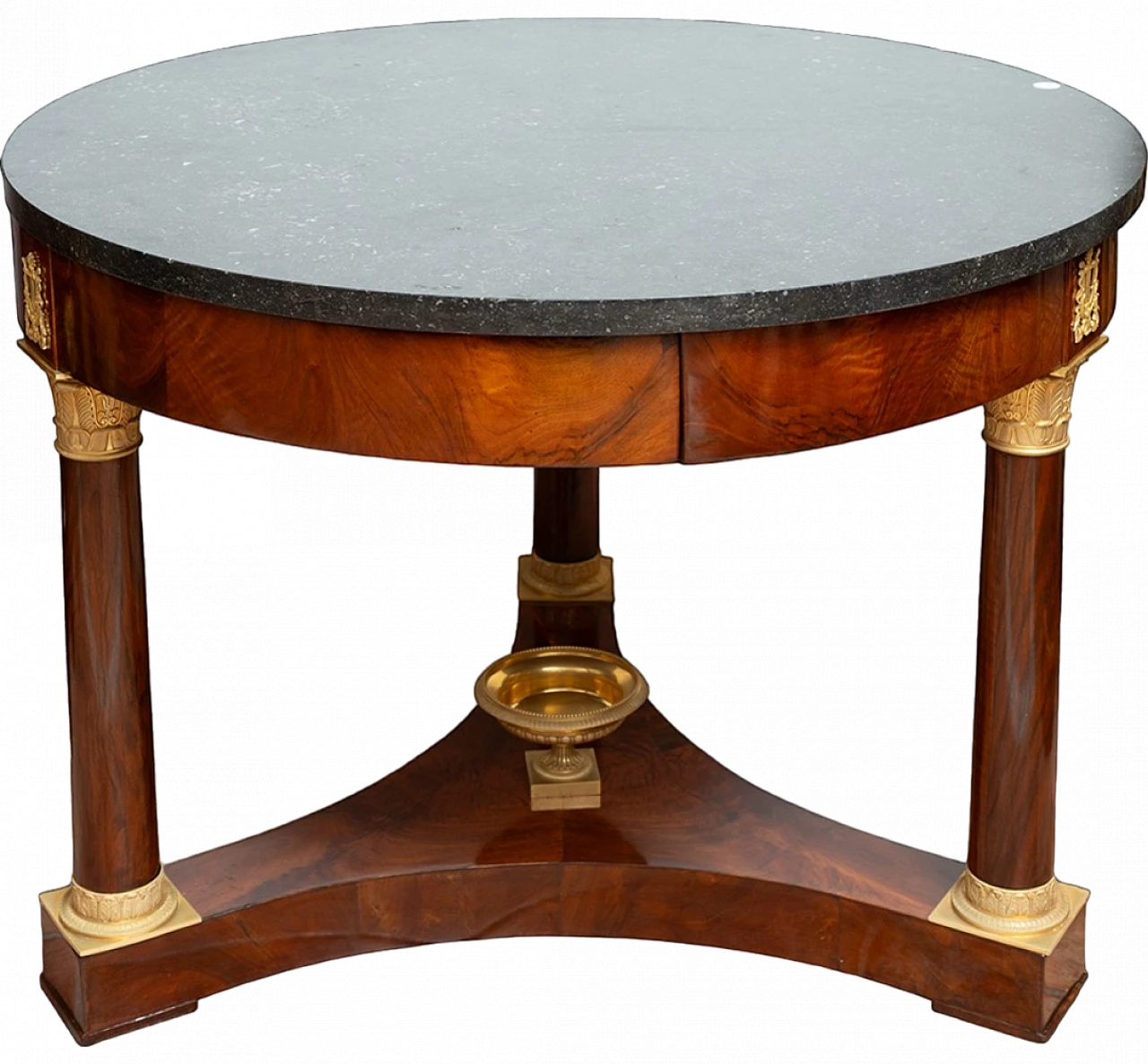 Empire coffee table in mahogany with black marble top, 19th century 8