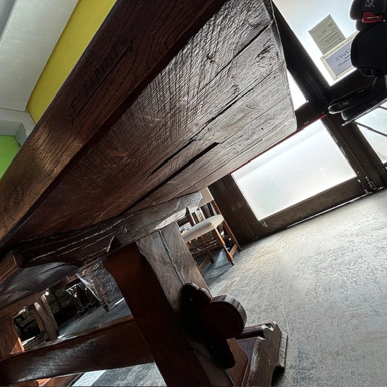 F.lli Papini, large Fratino table in solid Tuscan oak, 20th century 5