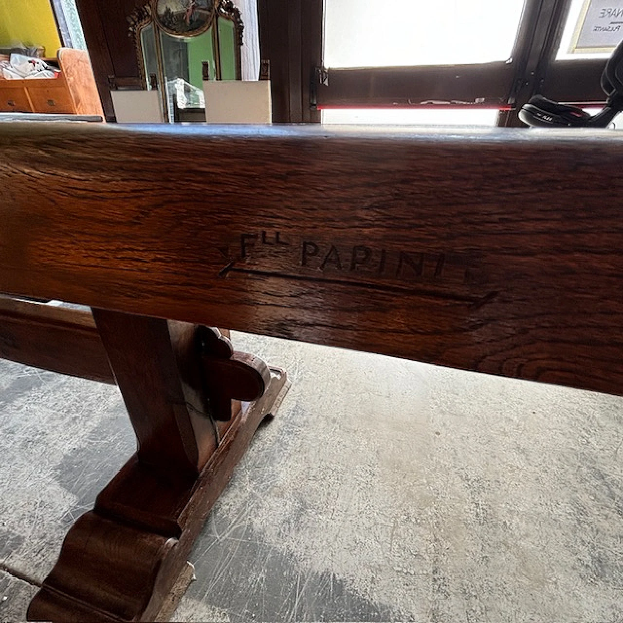 F.lli Papini, large Fratino table in solid Tuscan oak, 20th century 10