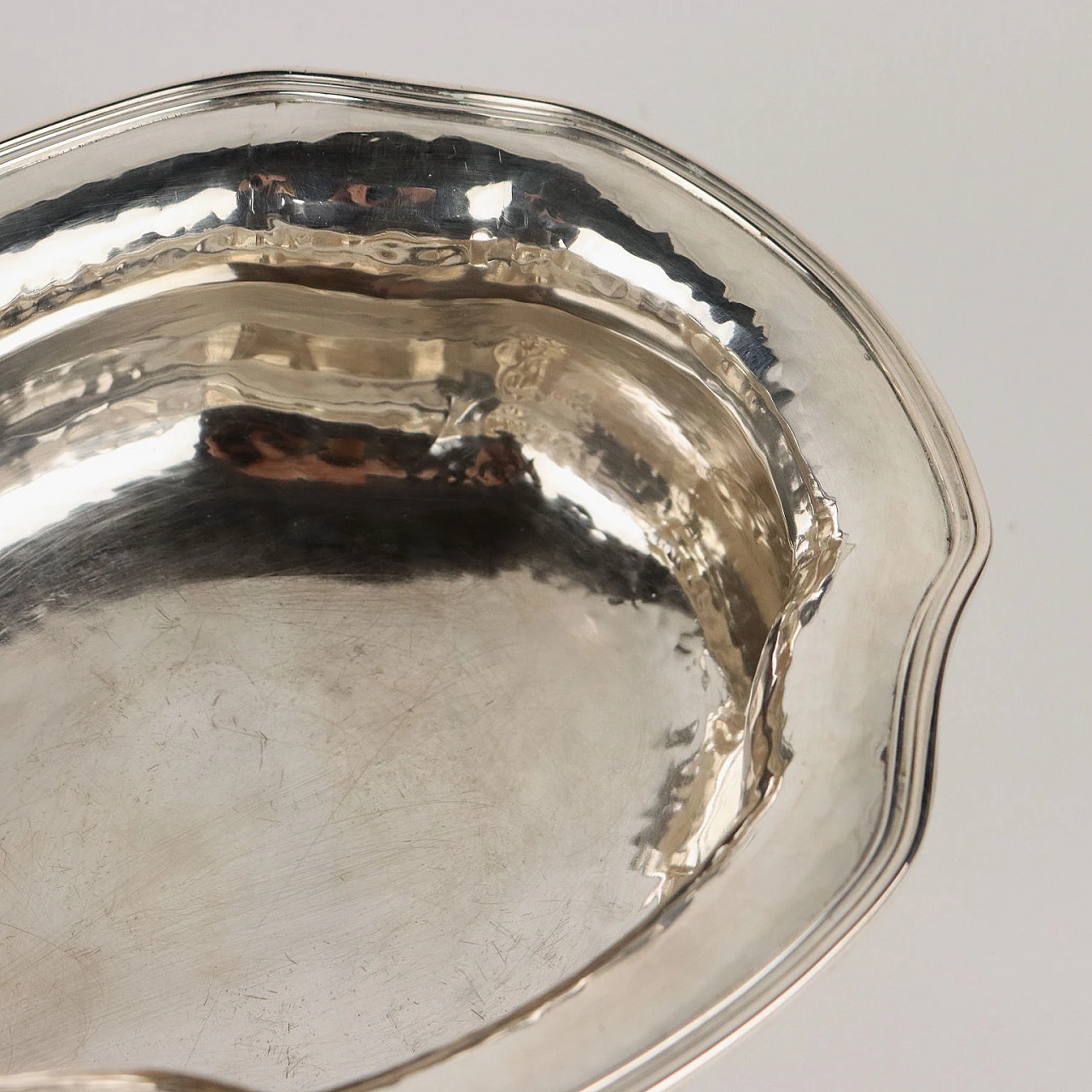 Hand-hammered silver with four feet by Fratelli Calegaro, 1960s 3