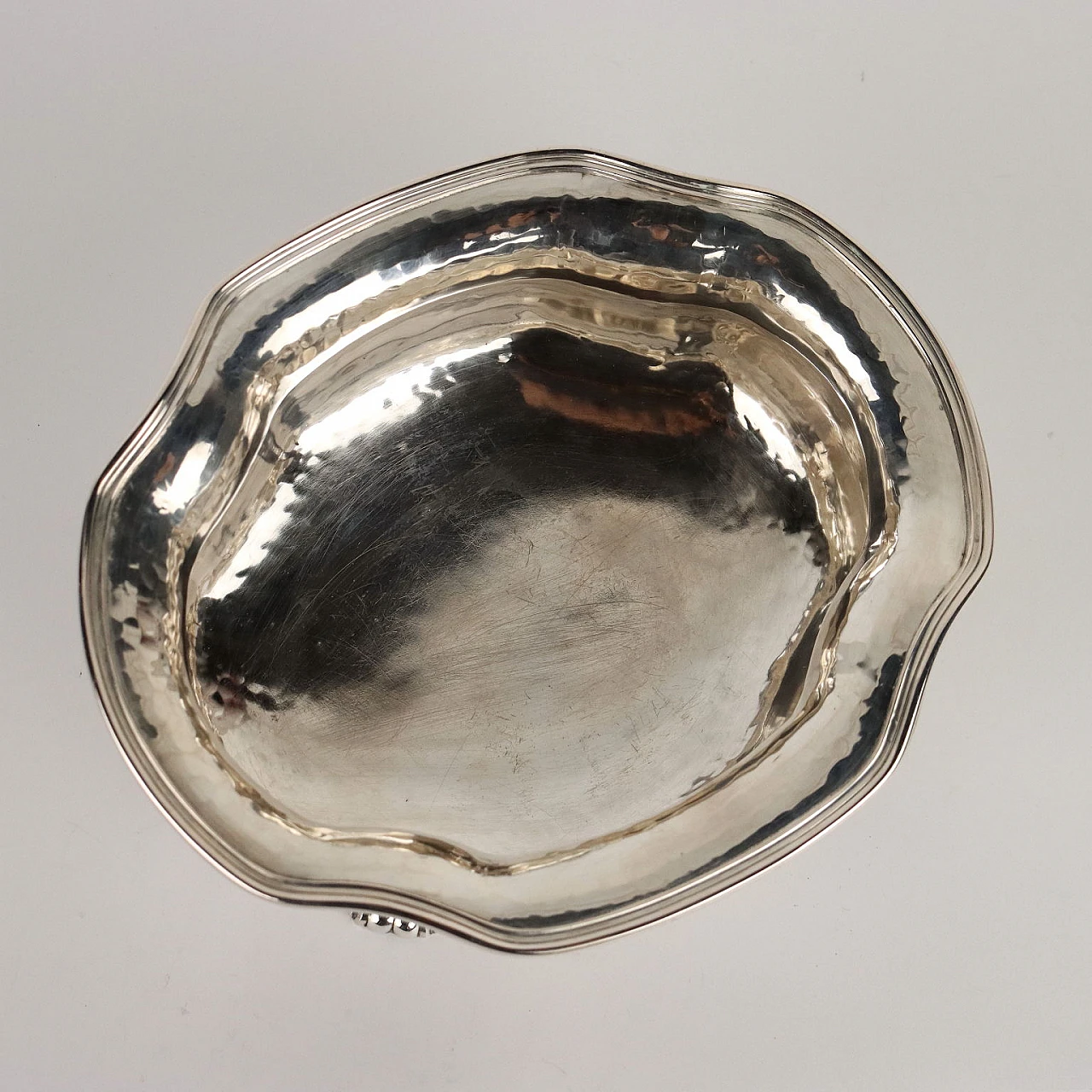 Hand-hammered silver with four feet by Fratelli Calegaro, 1960s 4