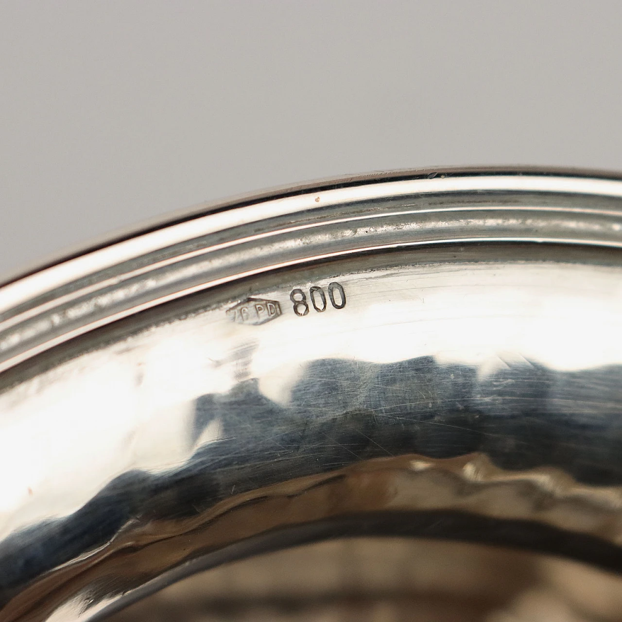 Hand-hammered silver with four feet by Fratelli Calegaro, 1960s 7