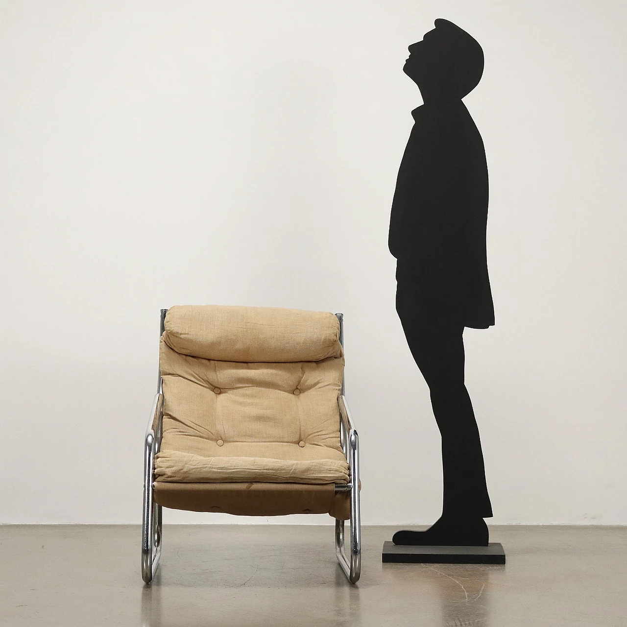 Armchair with chrome-plated tubular frame, 1970s 2