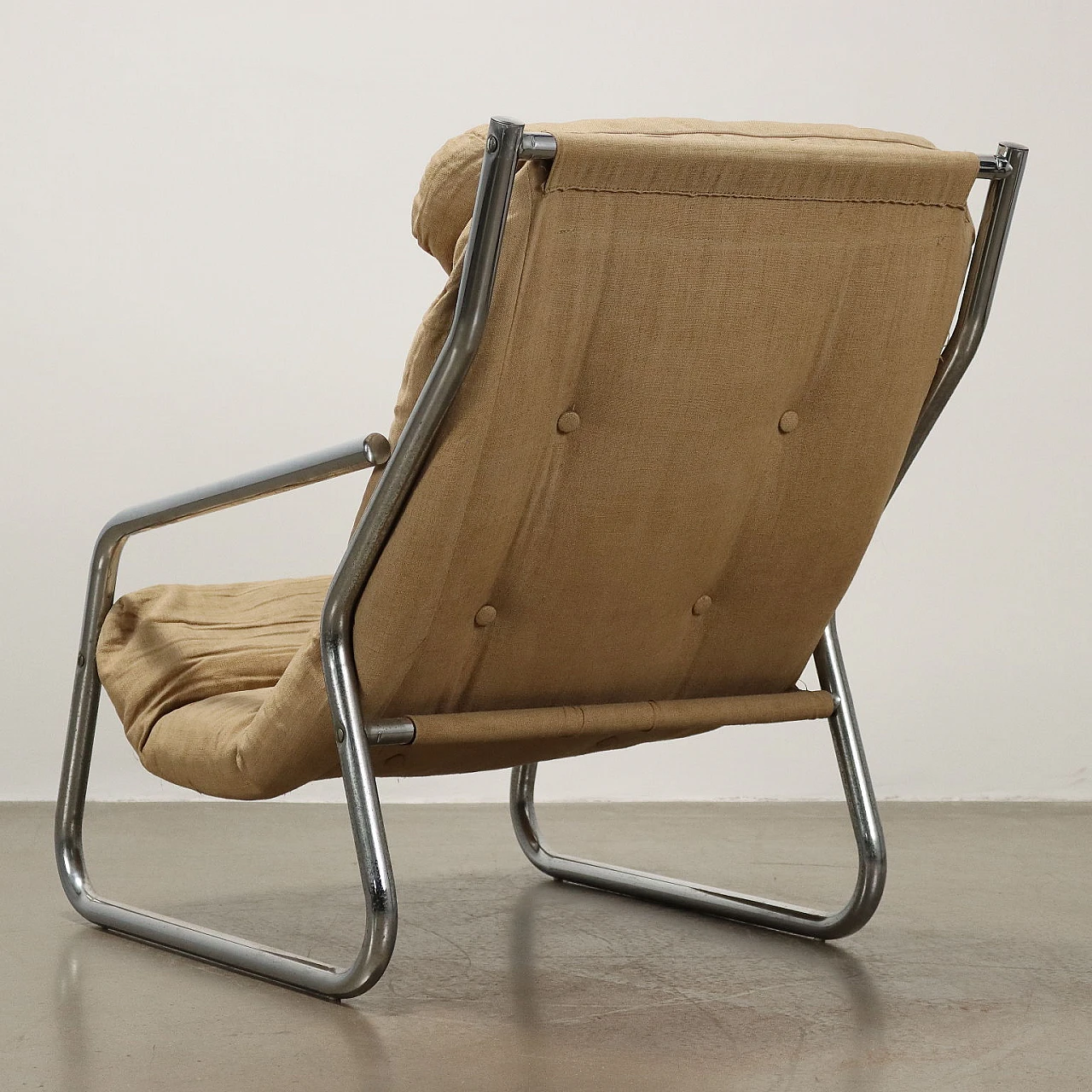 Armchair with chrome-plated tubular frame, 1970s 7
