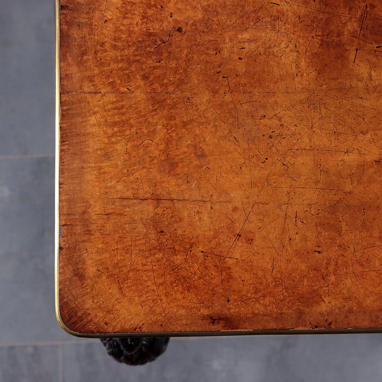 Consolle inglese in legno con specchio e grifoni ebanizzati, '800 9