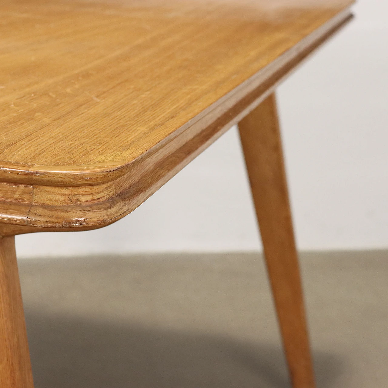 Tavolo in legno impiallacciato rovere, anni '50 3