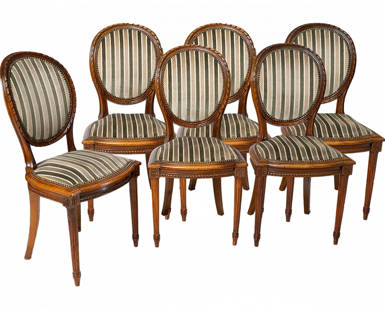 6 sedie a medaglione Napoleone III Francesi, '800 4