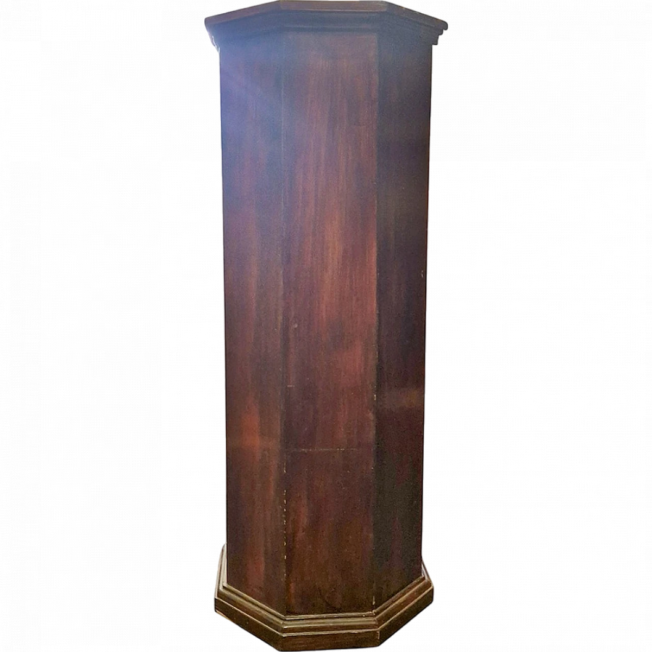 Octagonal stand column made of walnut wood, 19th century 6