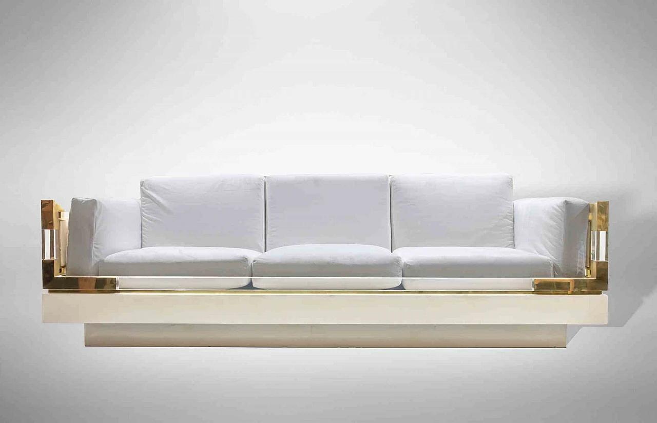 Charles Hollis Jones, Vintage White Sofa 1960s-1970s 1
