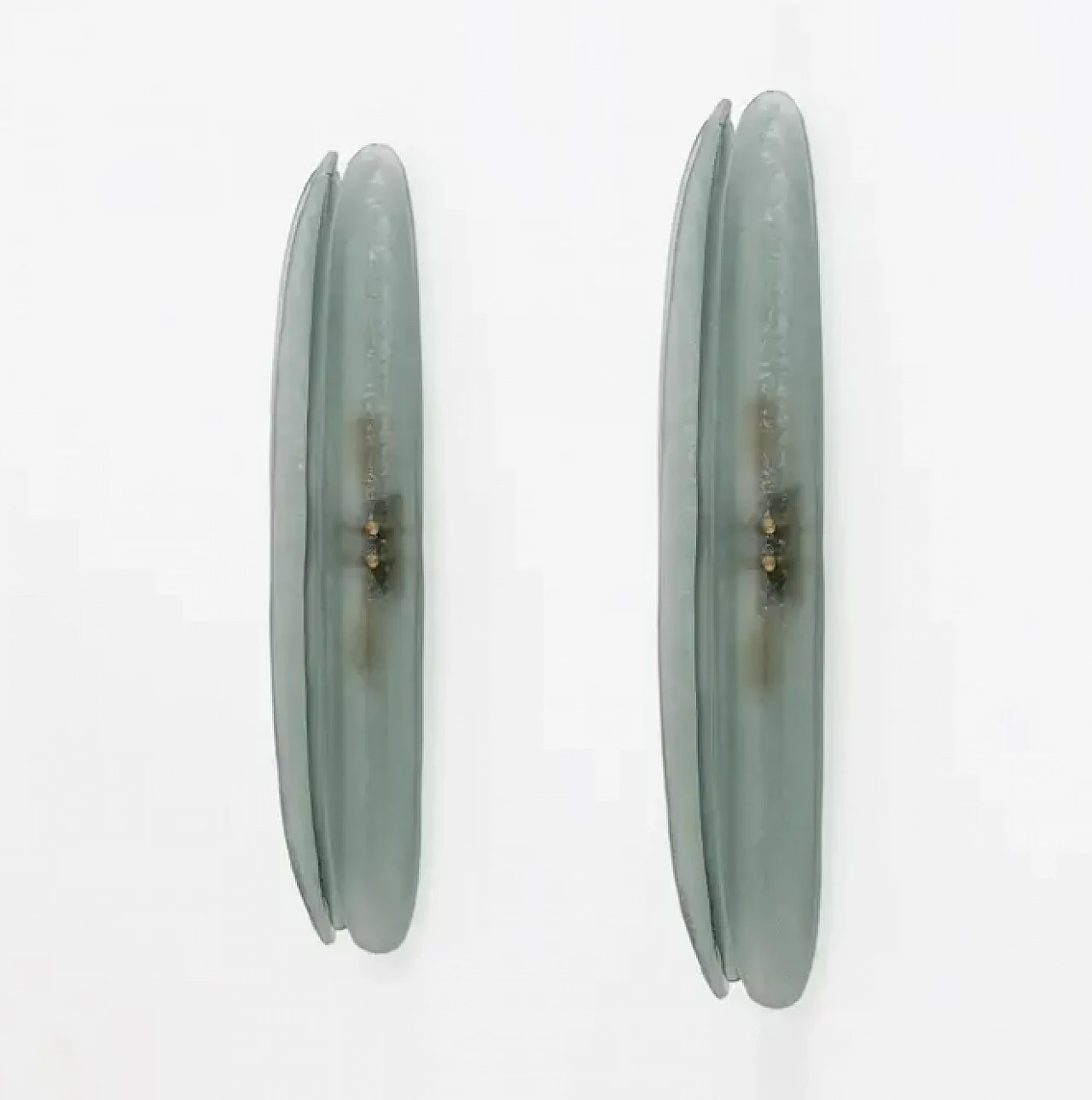 Coppia di lampade in vetro di Murano in stile Fontana Arte, '800 4