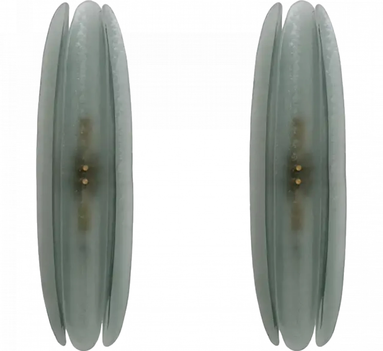 Coppia di lampade in vetro di Murano in stile Fontana Arte, '800 8