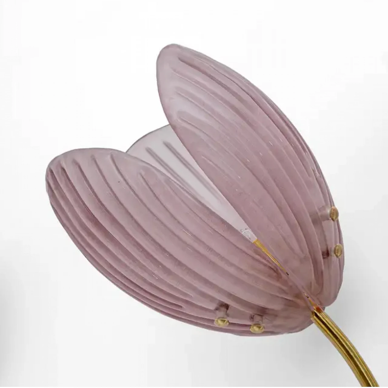 Pair of Tulips Murano glass and brass sconces, 2000s 7